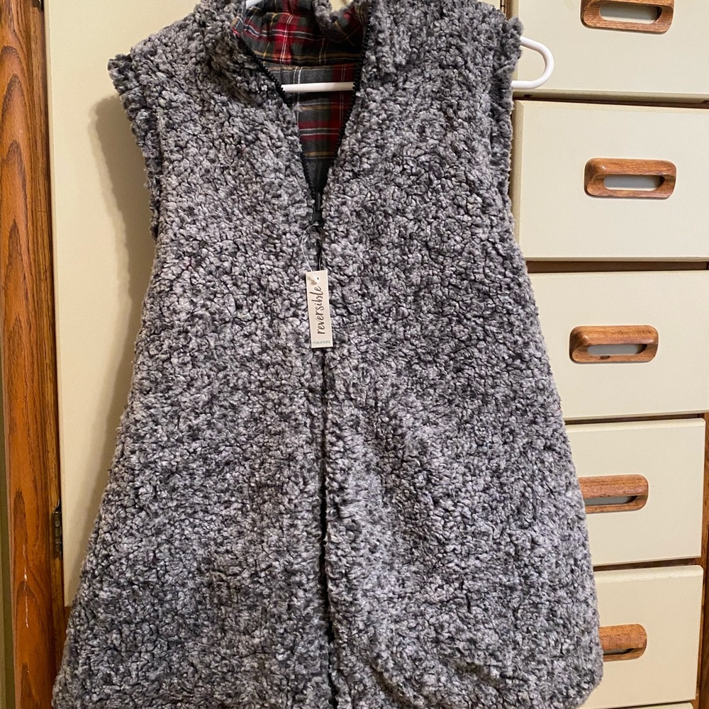 Maurices Reversible Plaid Vest - Picture 2 of 2